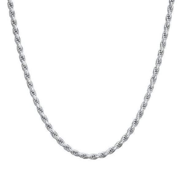 Iced Up London 18inch 3mm Rope Chain <br> (White Gold)