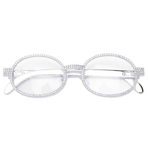 Iced Up London Glasses White Gold Plated Iced Out Glasses <br> Quavo <br> (White Gold)