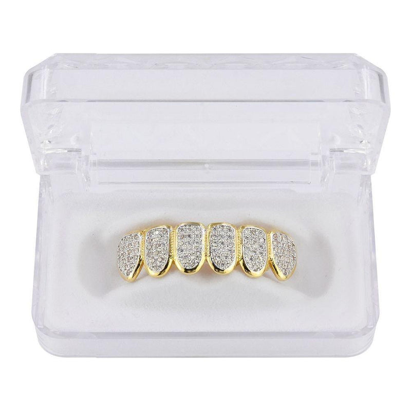 Iced Up London Grillz Gold Bottom Iced Out Grillz <br> Frozen Teeth <br> (Gold)