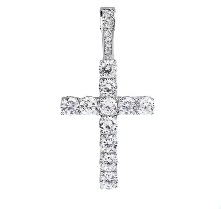 Iced Up London Pendant Iced Out Pendant <br> Cross <br> (White Gold)