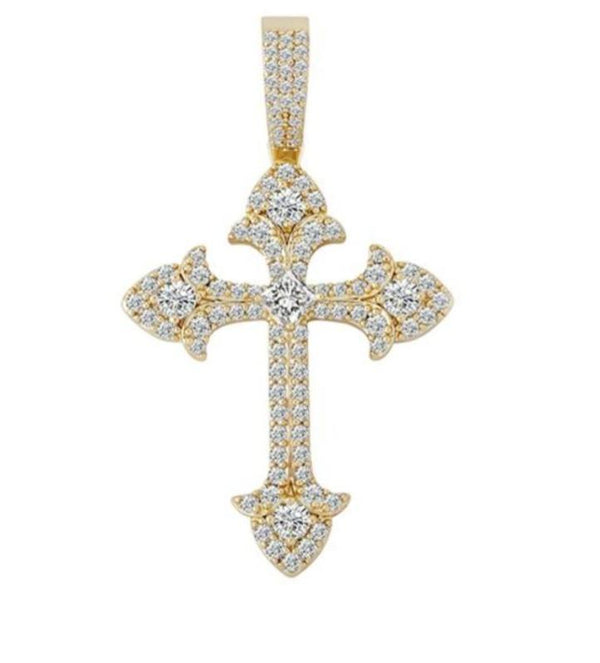 Iced Up London Pendant 18K Gold Plated / Rope Chain / 20inch Iced Out Pendant <br> Crystal Cross <br> (18K Gold)