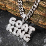 Iced Up London Pendant Iced Out Pendant <br> Custom Bubble Font <br> (White Gold)