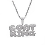 Iced Up London Pendant Iced Out Pendant <br> Custom Bubble Font <br> (White Gold)