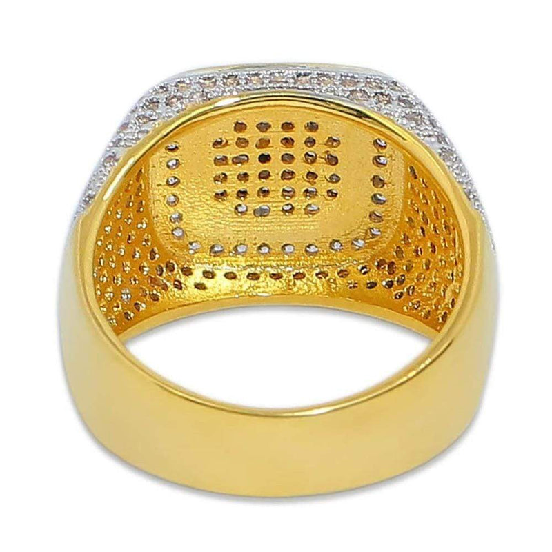 Iced Up London 100007323 Iced Out Ring <br> Icey Square <br> (14K Gold)