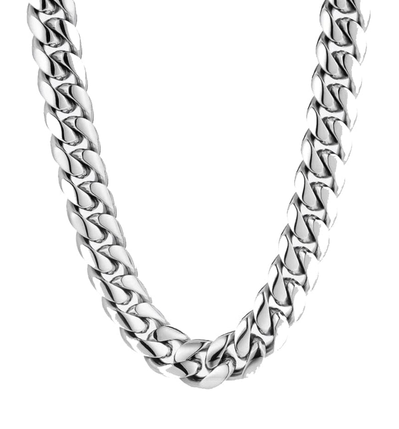 Iced Up London 16inch 12mm Cuban Chain <br> (White Gold)