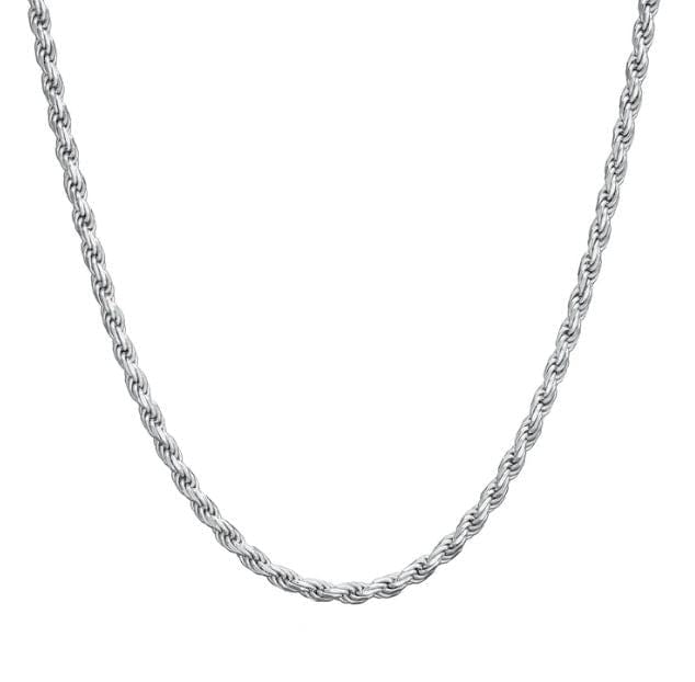 Iced Up London 18inch 3mm Rope Chain <br> (White Gold)