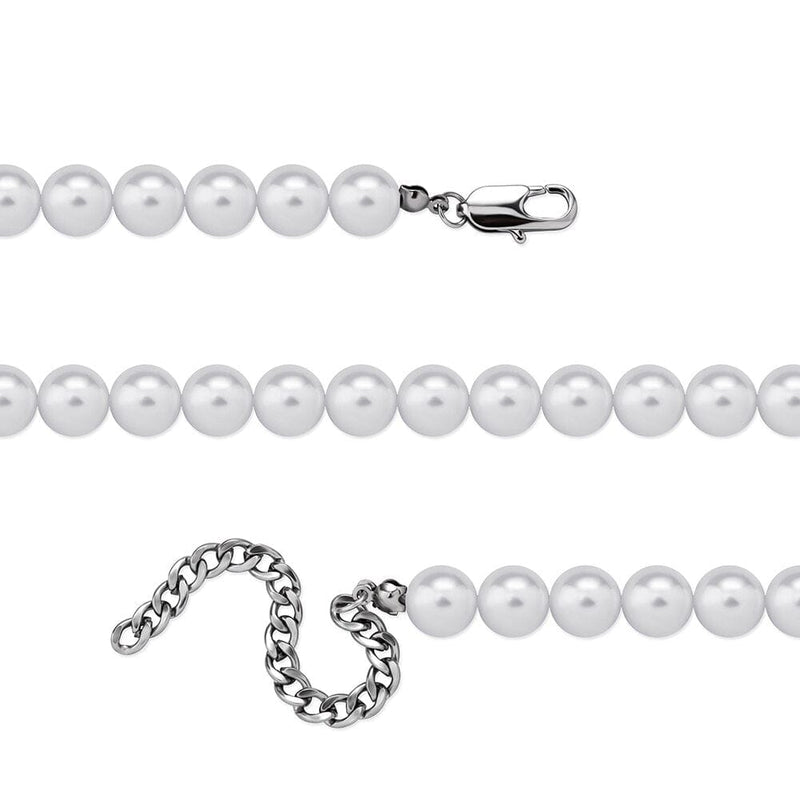 Iced Up London 4/6/8mm Pearl Necklace <br> (White)