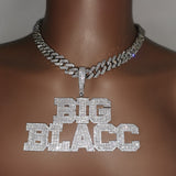 Iced Up London Pendant 2 LETTERS / 16INCH CUBAN CHAIN Custom Name Pendant <br> Central Cee Font <br> (Silver)