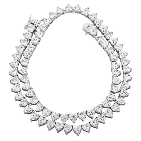 Iced Up London 16inch Diamond Chain <br> Heart <br> (White Gold)