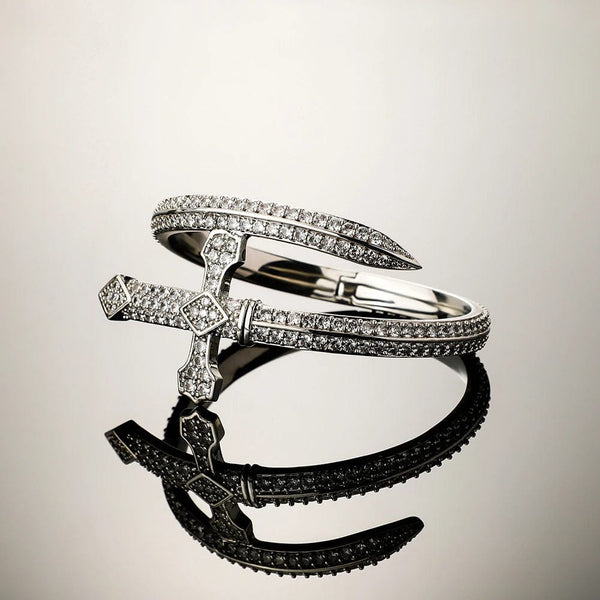 Iced Up London Diamond Sword Bracelet - White Gold