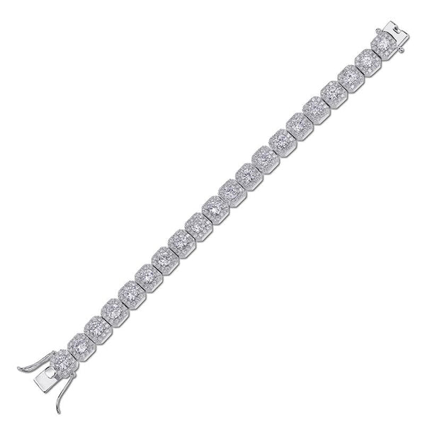 Iced Up London Bracelet Iced Out Bracelet <br> Cluster Tennis <br> (White Gold)