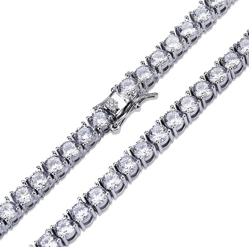 Iced Up London Bracelet Iced Out Bracelet <br> S925 Tennis 4mm <br> (White Gold)