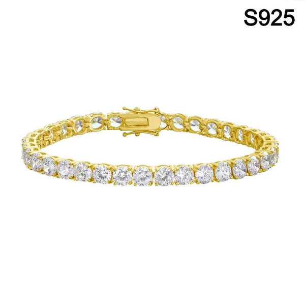 Iced Up London Bracelet 18K Gold Plated / 7 inch / 18 cm Iced Out Bracelet <br> S925 Tennis 5mm <br> (18K Gold)