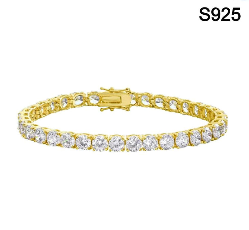 Iced Up London Bracelet 18K Gold Plated / 7 inch / 18 cm Iced Out Bracelet <br> S925 Tennis 5mm <br> (18K Gold)