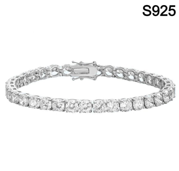 Iced Up London Bracelet White Gold Plated / 7 inch / 18 cm Iced Out Bracelet <br> S925 Tennis 5mm <br> (White Gold)