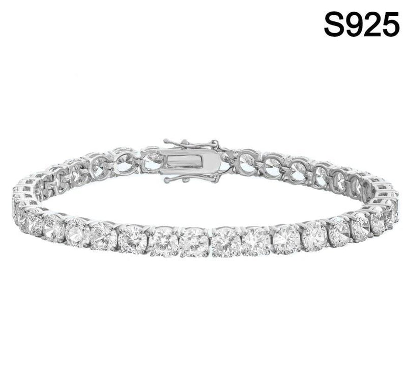 Iced Up London Bracelet White Gold Plated / 7 inch / 18 cm Iced Out Bracelet <br> S925 Tennis 6mm <br> (White Gold)