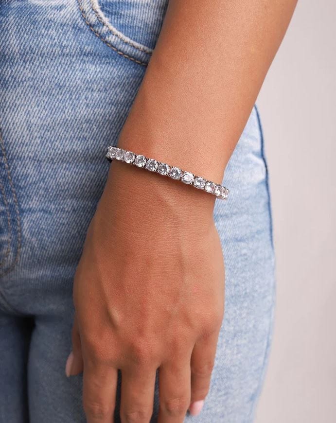 Iced Up London Bracelet Iced Out Bracelet <br> Tennis 5mm <br> (White Gold)