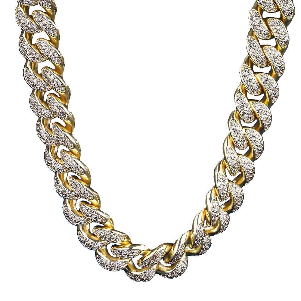 Iced Out Cuban Link Chain (18K Gold) | Iced Up London