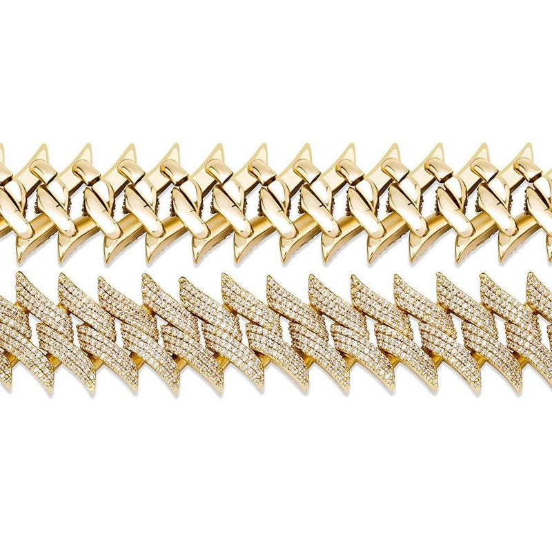 Iced Up London Chain Iced Out Chain <br> 20mm Spiked Cuban <br> (18K Gold)