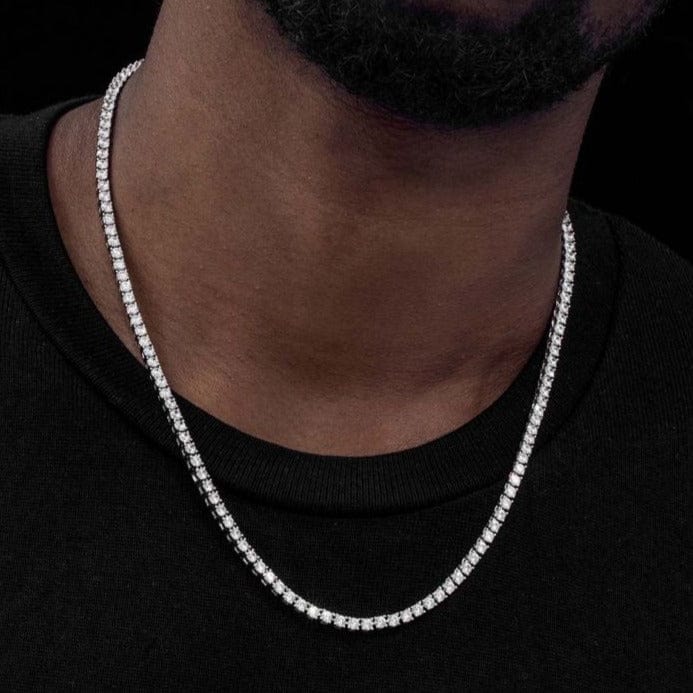 Iced Up London Iced Out Chain <br> 3mm Tennis <br> (White Gold)