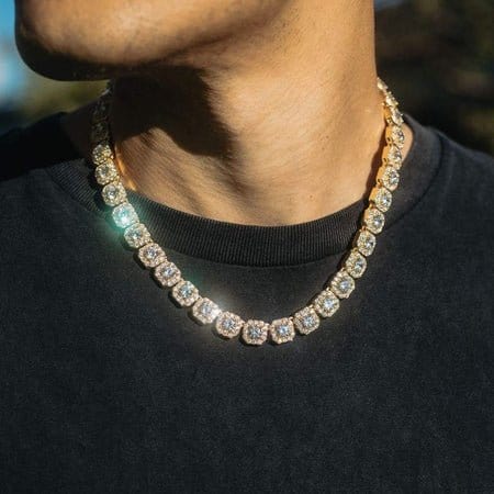 Iced Up London Chain Iced Out Chain <br> Clustered Tennis <br> (18K Gold)