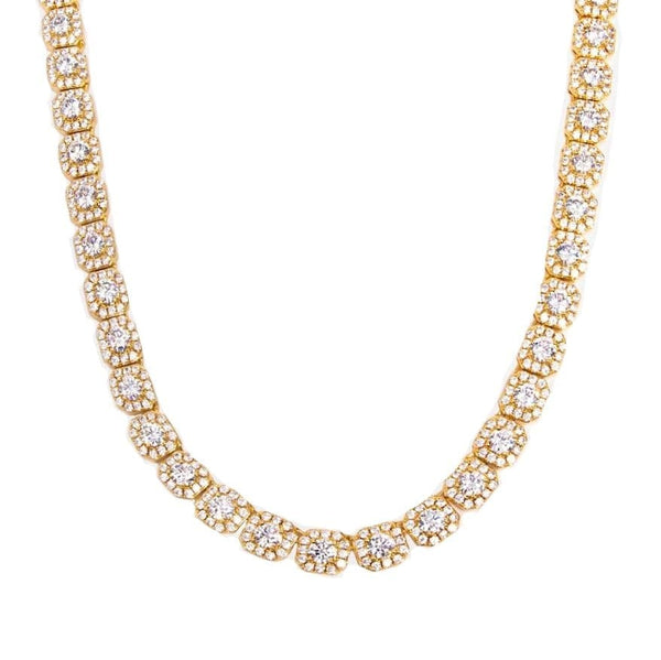 Iced Up London Chain 18K Gold Plated / 18 inch Iced Out Chain <br> Clustered Tennis <br> (18K Gold)