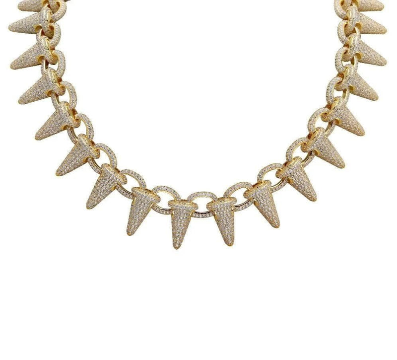 Iced Up London Chain 18K Gold Plated / 18 inch Iced Out Chain <br> Lil Uzi Spiked <br> (18K Gold)