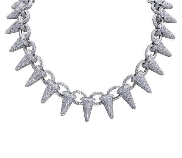 Iced Up London Chain White Gold Plated / 18 inch Iced Out Chain <br> Lil Uzi Spiked <br> (White Gold)