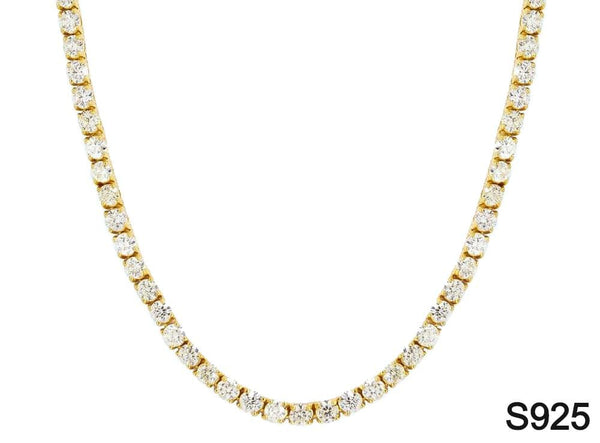 Iced Up London Chain 18K Gold Plated / 18inch Iced Out Chain <br> S925 Tennis 3mm <br> (18K Gold)