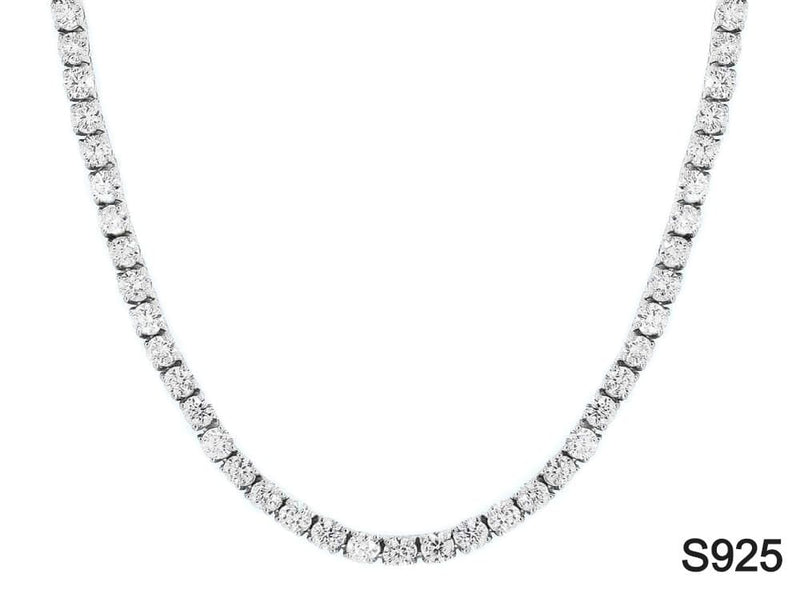 Iced Up London Chain White Gold Plated / 18inch Iced Out Chain <br> S925 Tennis 3mm <br> (White Gold)