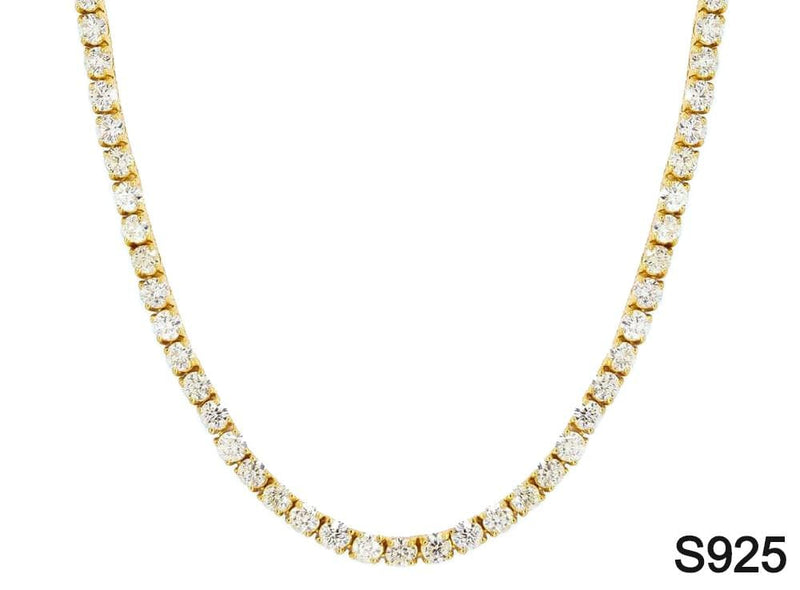 Iced Up London Chain 18K Gold Plated / 18inch Iced Out Chain <br> S925 Tennis 4mm <br> (18K Gold)