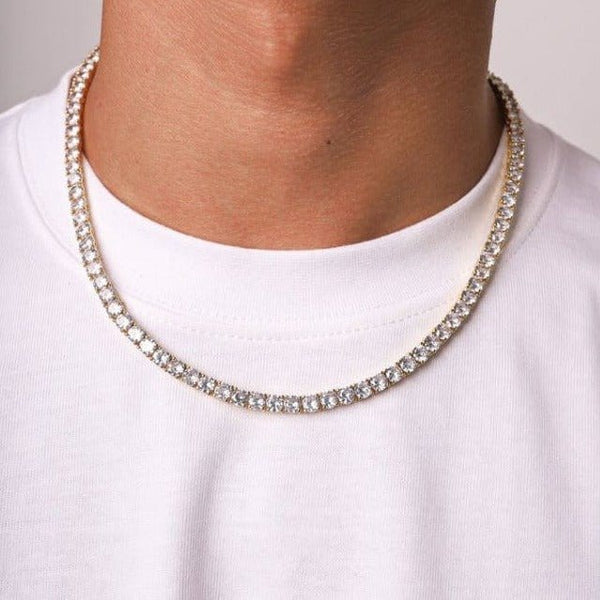 Iced Up London Chain 18K Gold Plated / 16inch Iced Out Chain <br> Tennis 5mm <br> (18K Gold)