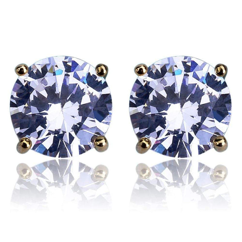 Iced Up London Earring 18K Gold Plated Iced Out Earrings <br> 8mm Stone <br> (18K Gold)