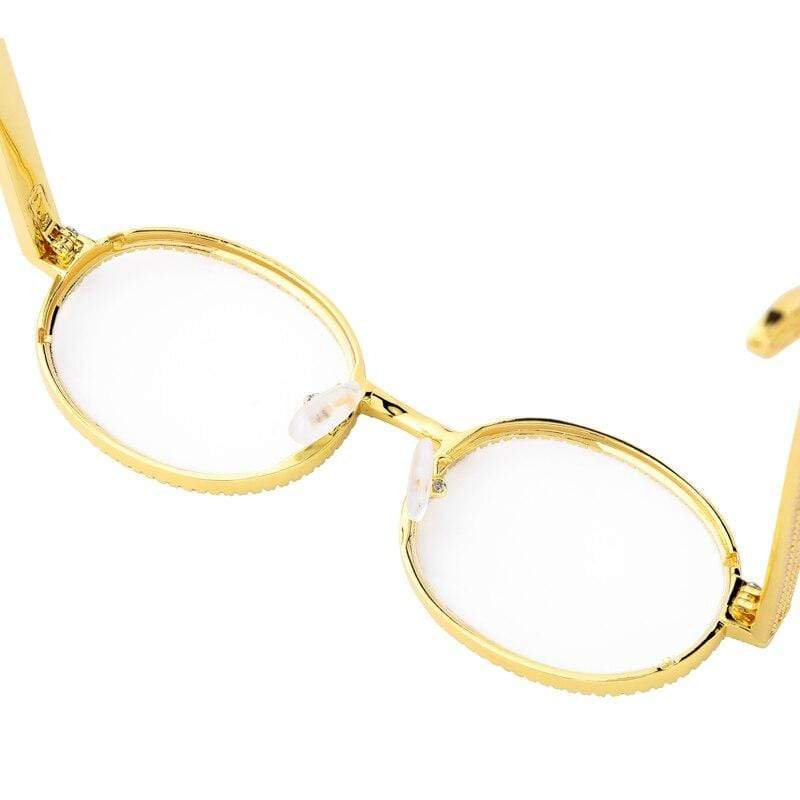 Iced Up London Glasses 14K Gold Plated Iced Out Glasses <br> Quavo <br> (14K Gold)