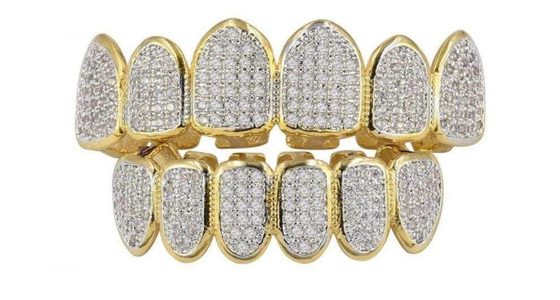 Iced Up London Grillz Gold Set Iced Out Grillz <br> Frozen Teeth <br> (Gold)