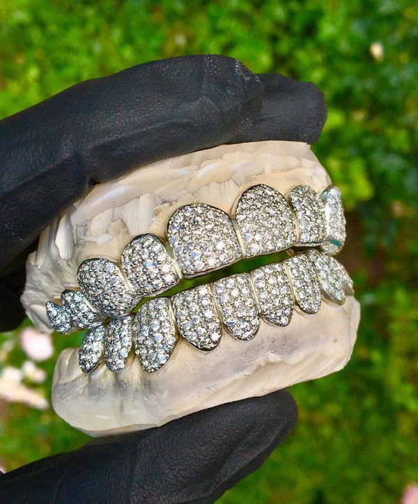 Iced Up London Grillz Iced Out Grillz <br> Frozen Teeth <br> (Silver)