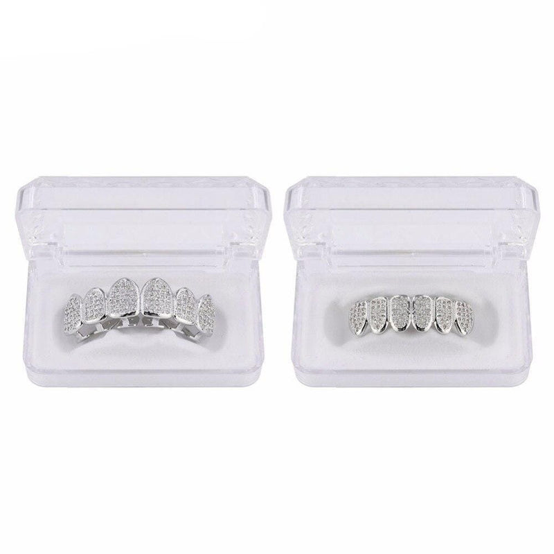Iced Up London Grillz Iced Out Grillz <br> Frozen Teeth <br> (Silver)
