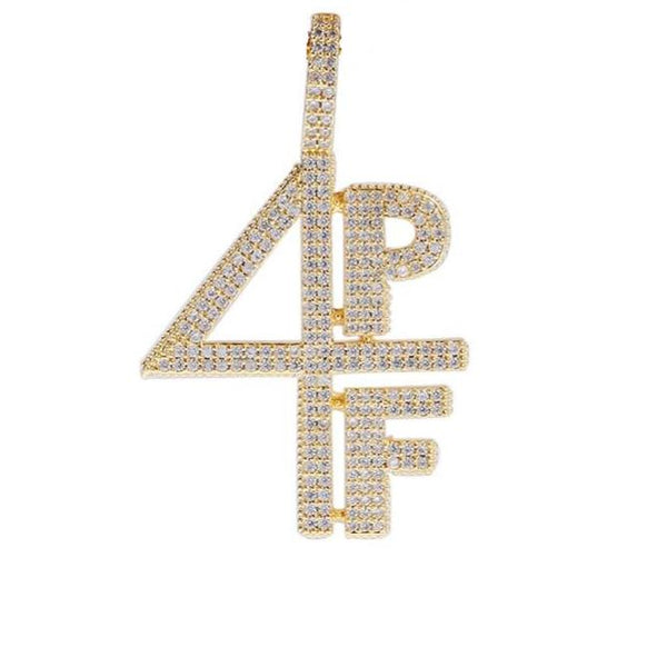 Iced Up London Pendant 14K Gold Plated / Rope Chain / 20 inch Iced Out Pendant <br> 4PF Lil Baby <br> (14K Gold)
