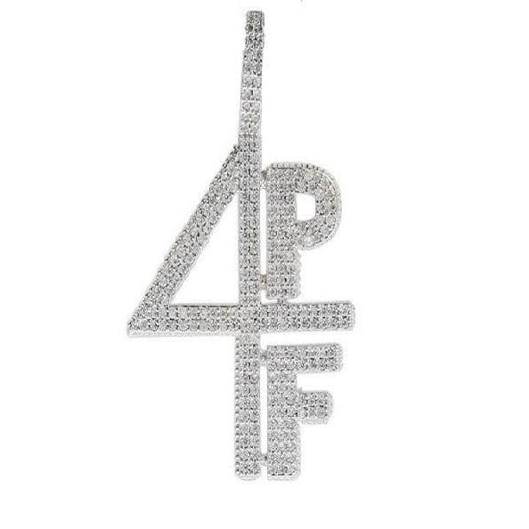 Iced Up London Pendant Rope Chain / 20 inch Iced Out Pendant <br> 4PF Lil Baby <br> (White Gold)