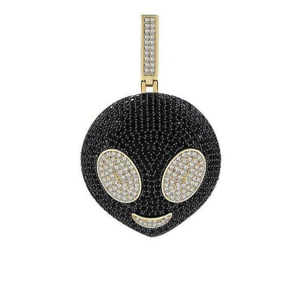 Iced Up London Pendant 18K Gold Plated Iced Out Pendant <br> Alien Head <br> (18K Gold)
