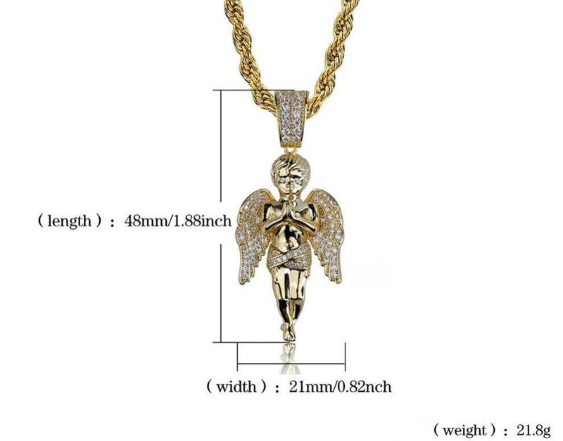 Iced Up London Pendant 18K Gold Plated Iced Out Pendant <br> Angel <br> (18K Gold)