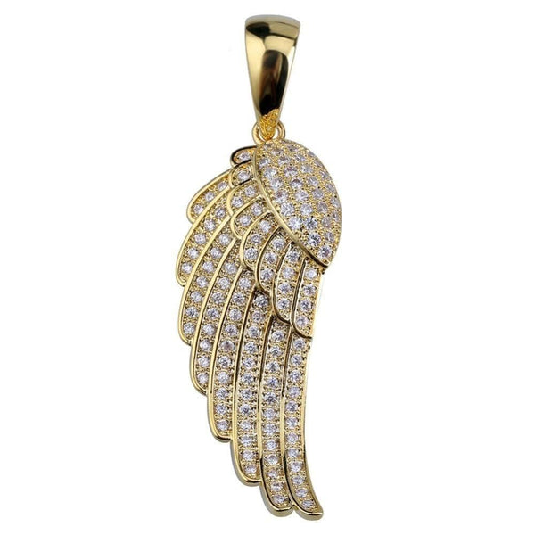 Iced Up London Pendant 18K Gold Plated / Rope Chain / 30inch Iced Out Pendant <br> Angel Wing <br> (18K Gold)