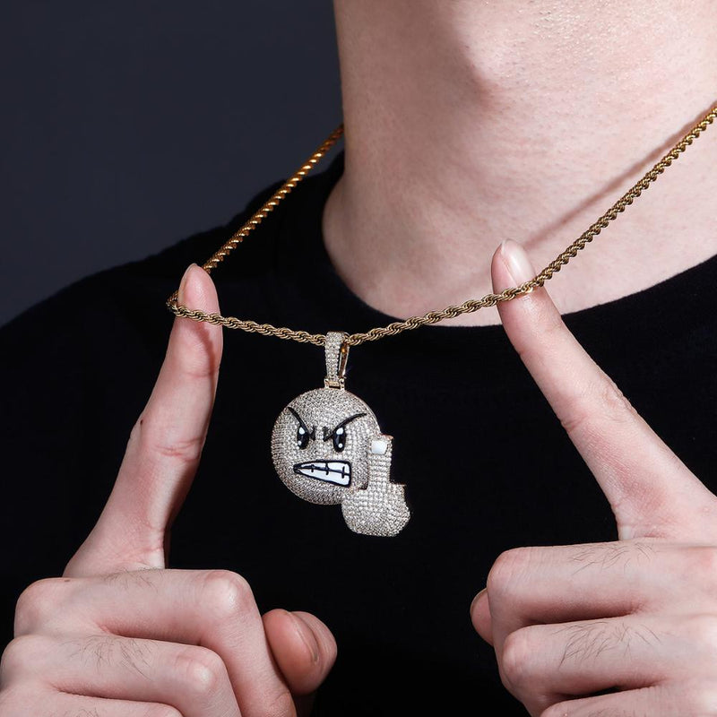 Iced Up London Iced Out Pendant <br> Angry Emoji <br> (14K Gold)