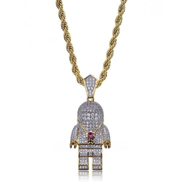 Iced Up London Pendant Iced Out Pendant <br> Astronaut <br> (18K Gold)