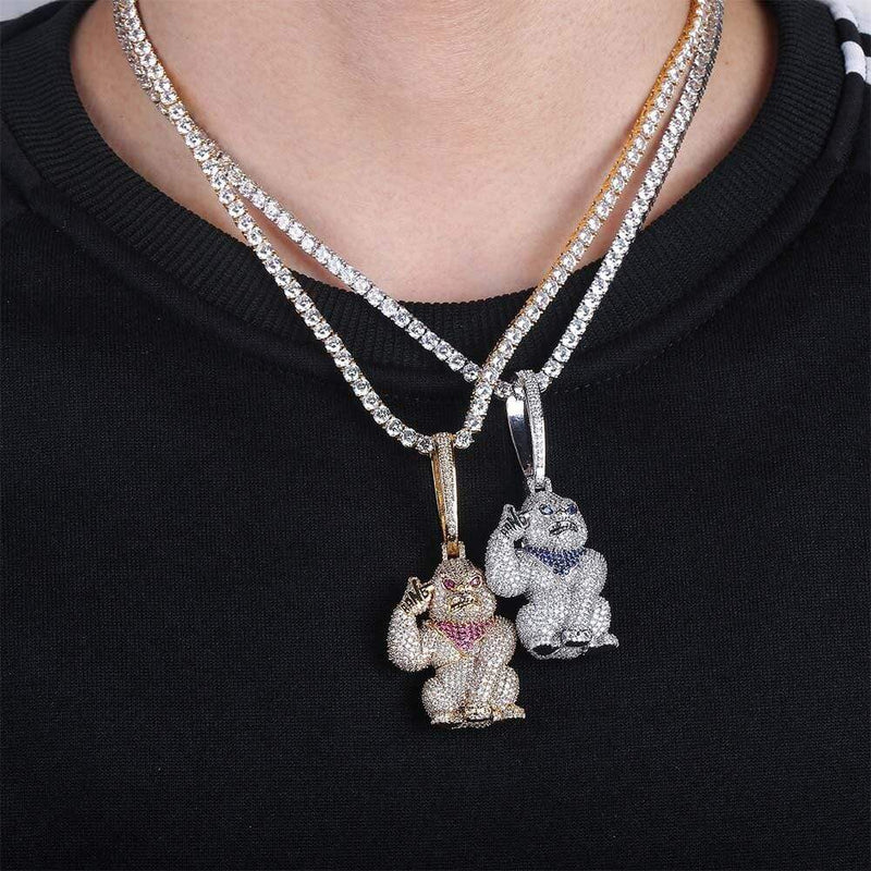 Iced Up London Pendant Iced Out Pendant <br> Bang Gorilla <br> (18K Gold)