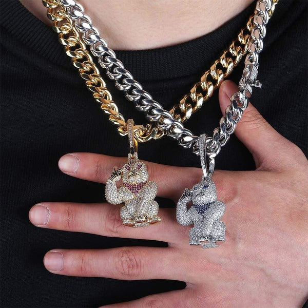 Iced Up London Pendant Iced Out Pendant <br> Bang Gorilla <br> (White Gold)