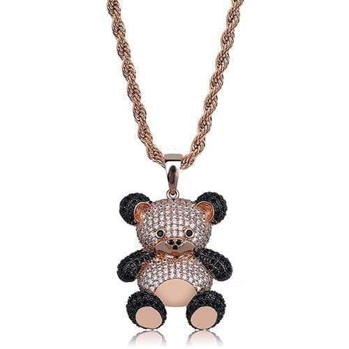 Iced Up London Pendant Iced Out Pendant <br> Bear <br> (Rose Gold)