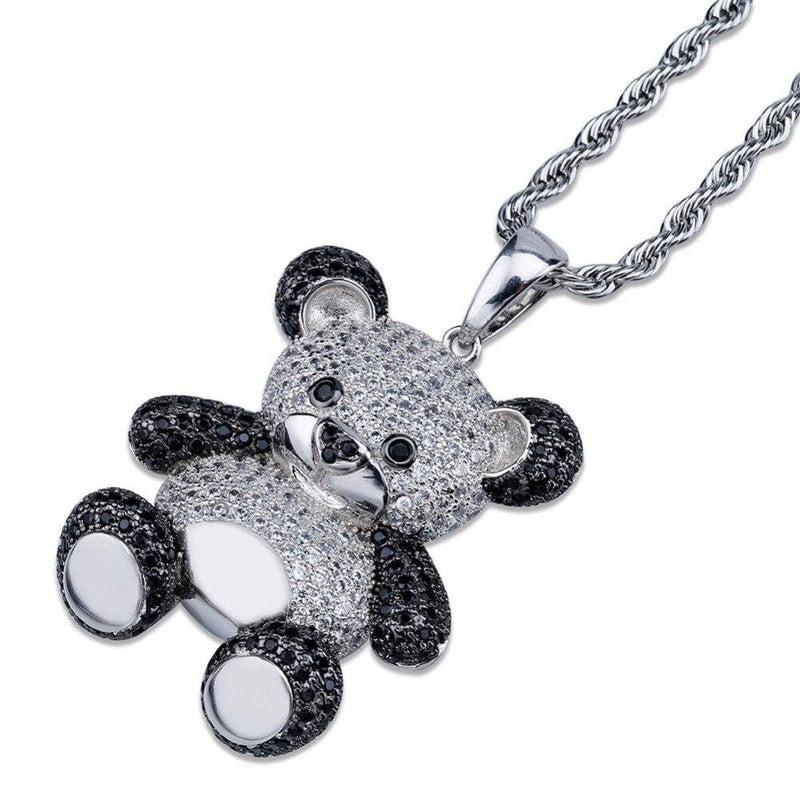 Iced Up London Pendant Iced Out Pendant <br> Bear <br> (White Gold)