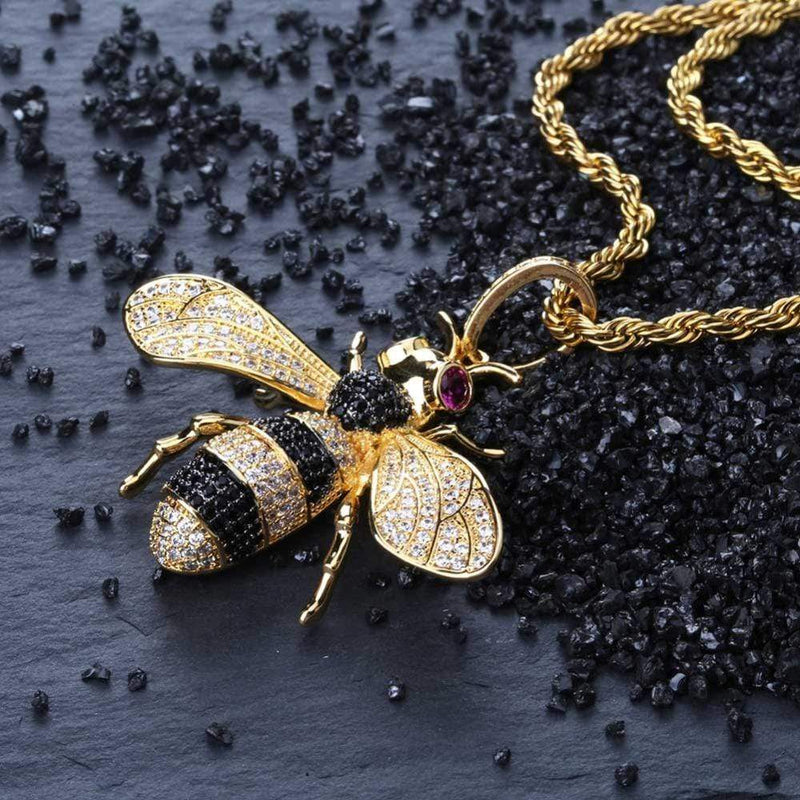 Iced Up London Pendant Iced Out Pendant <br> Bee <br> (18K Gold)
