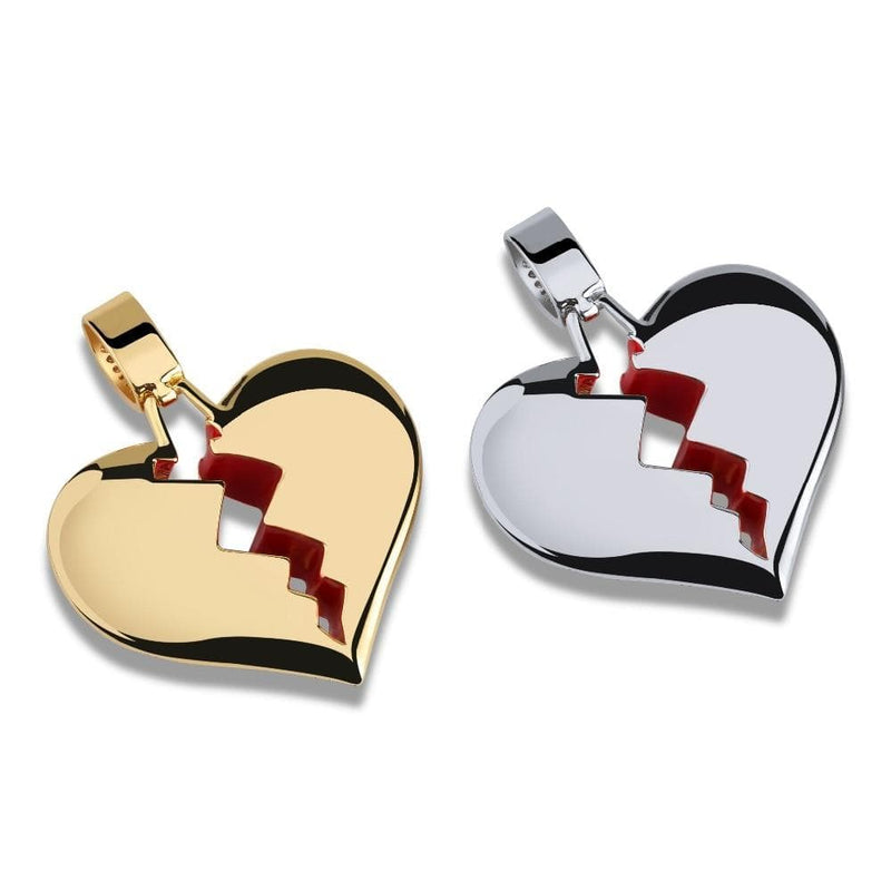 Iced Up London Pendant Iced Out Pendant <br> Broken Heart <br> (White Gold)